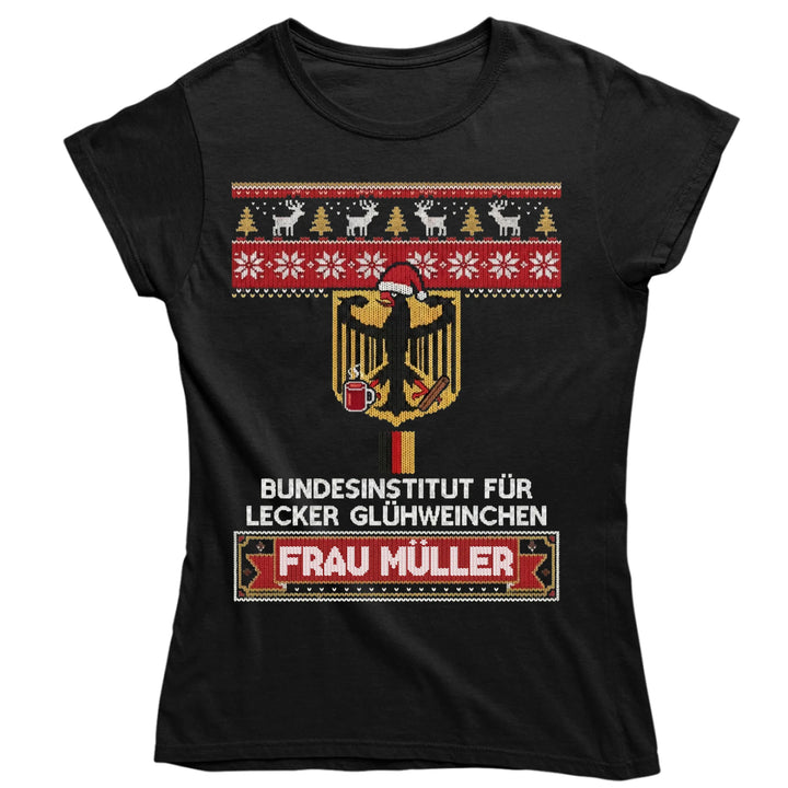 Bundesinstitut für lecker Glühweinchen - personalisierbar mit Name - T-Shirt, Hoodie, Sweatshirt - Ugly Sweater 2