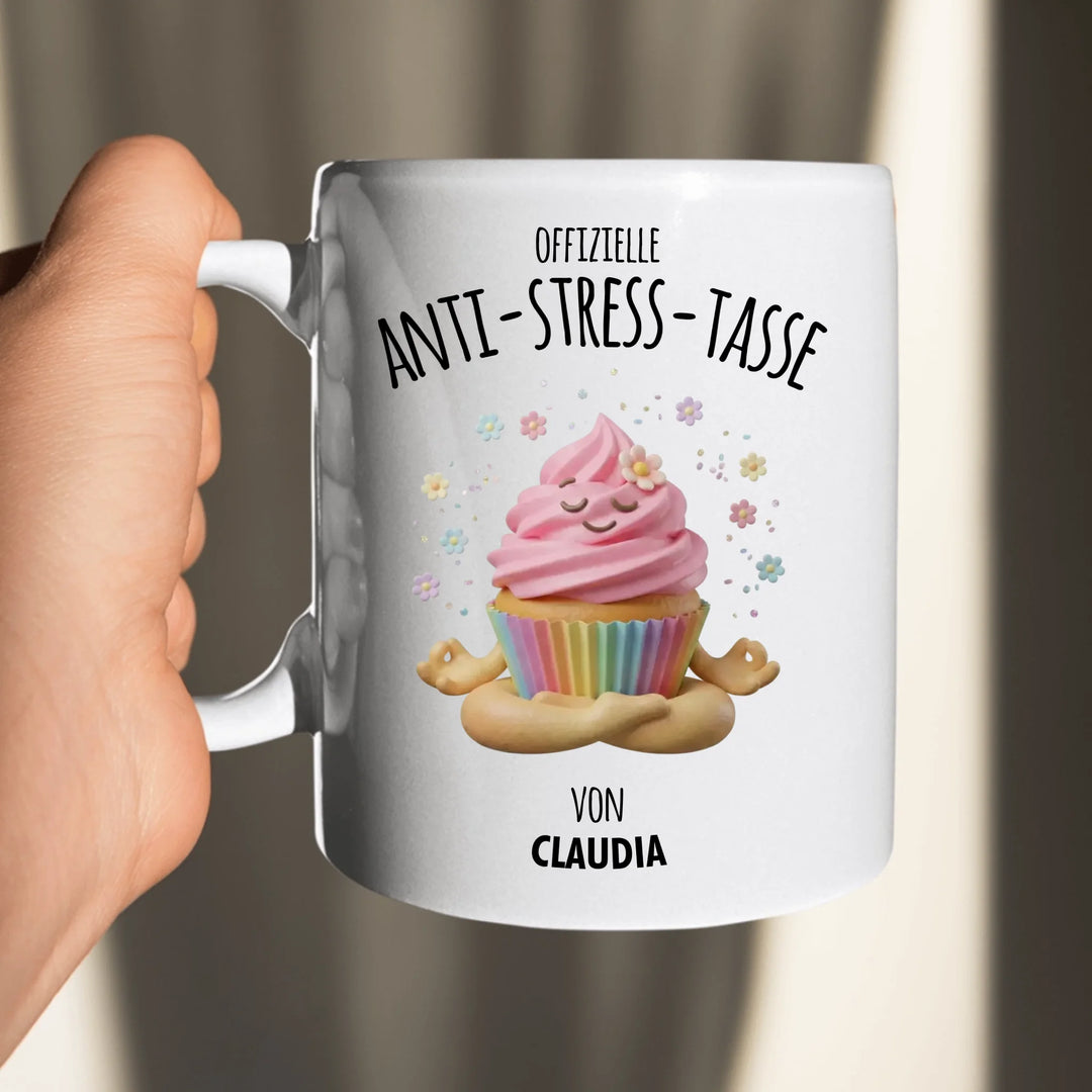 Personalisierte offizielle Anti-Stress Tasse "Soul Food" – Lustiges Geschenk mit Namen (Donut, Pizza, Burger & mehr)