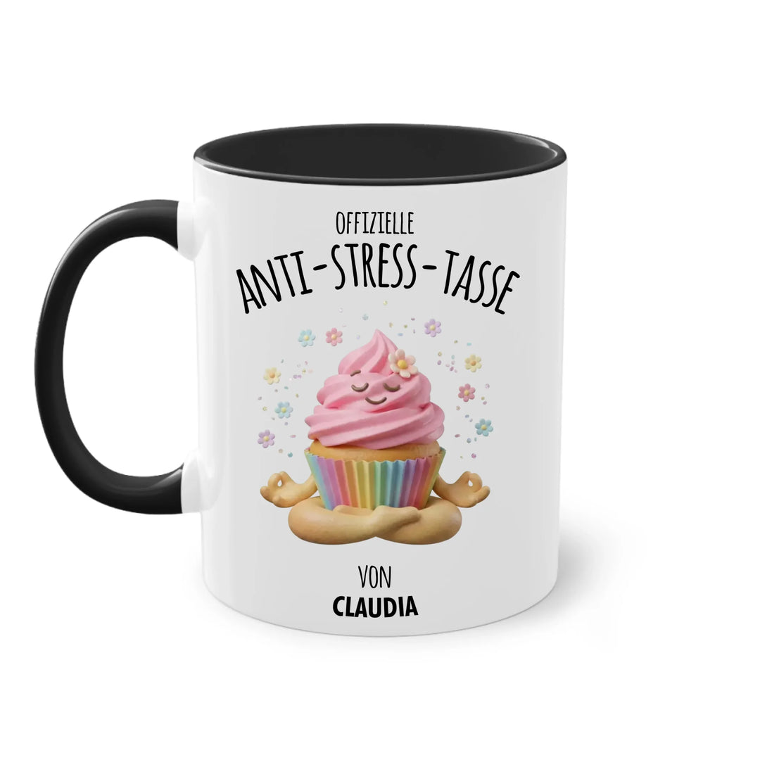 Personalisierte offizielle Anti-Stress Tasse "Soul Food" – Lustiges Geschenk mit Namen (Donut, Pizza, Burger & mehr)