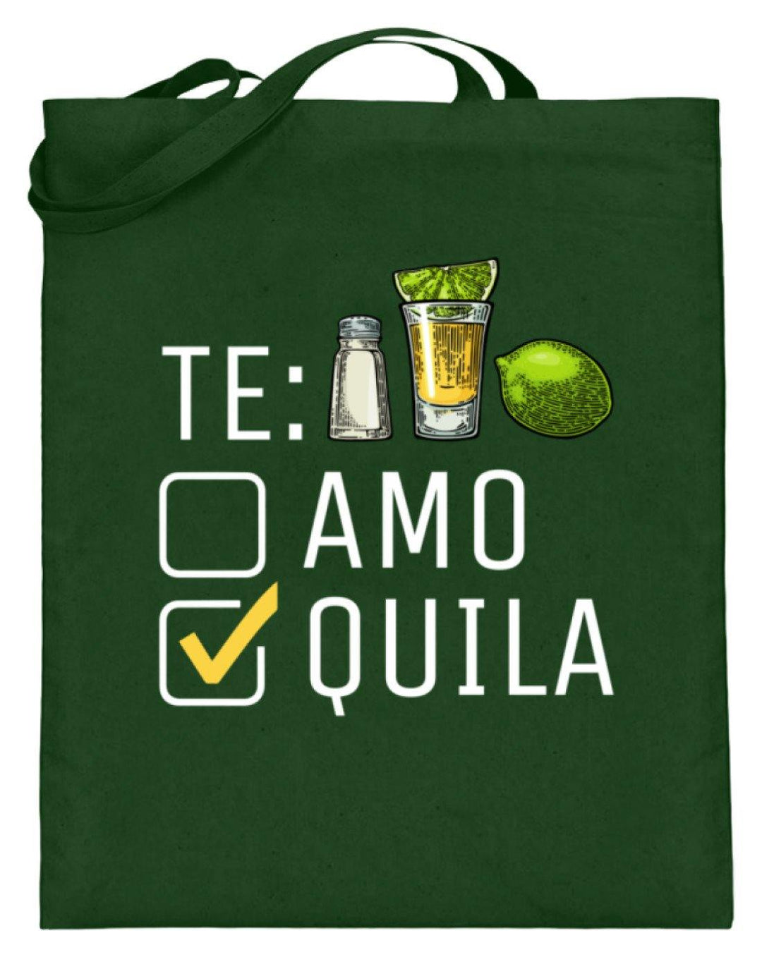 Tequila Te:amo Te:qulia   - Jutebeutel (mit langen Henkeln) - Words on Shirts