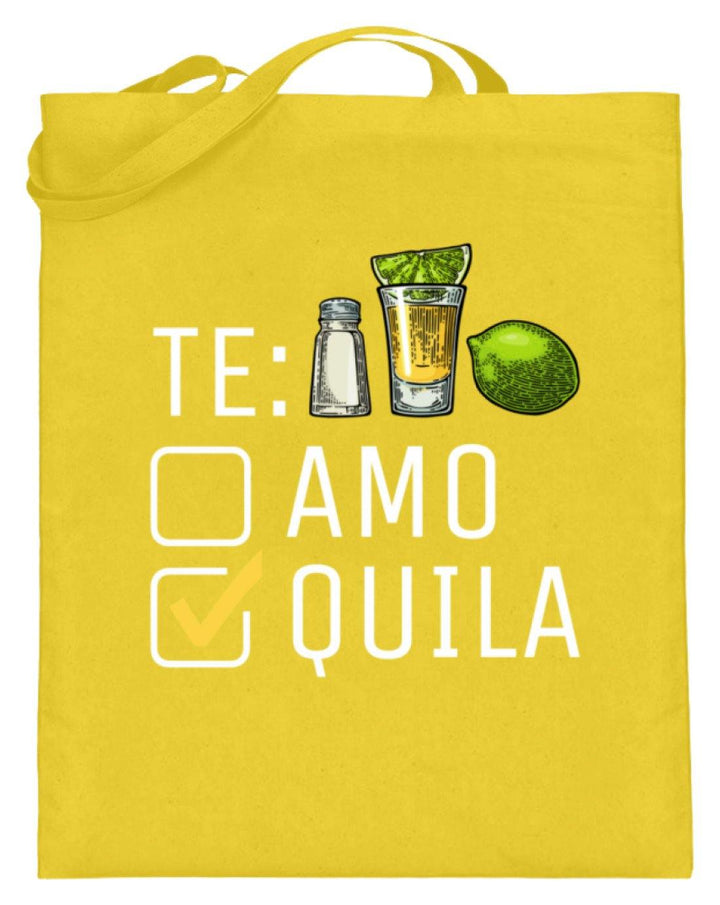 Tequila Te:amo Te:qulia   - Jutebeutel (mit langen Henkeln) - Words on Shirts