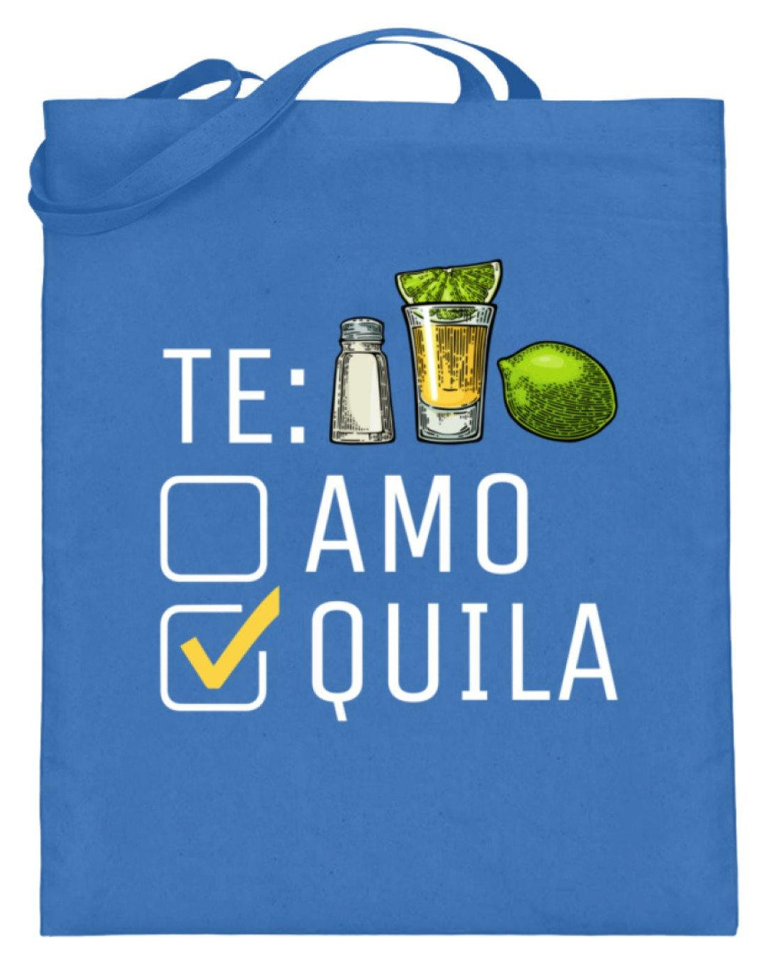 Tequila Te:amo Te:qulia   - Jutebeutel (mit langen Henkeln) - Words on Shirts