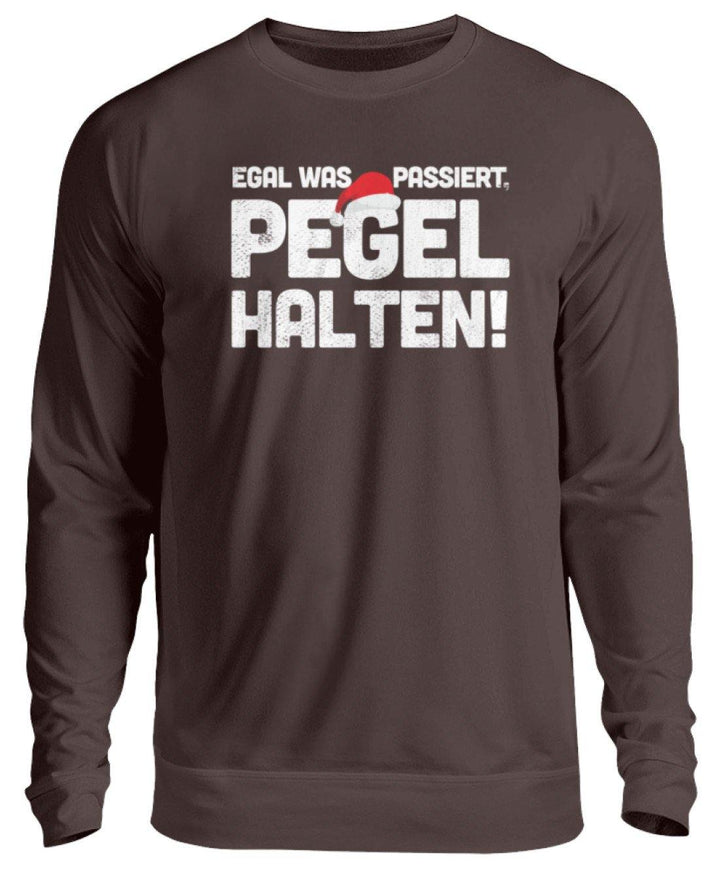 Pegel halten Weihnachten Words on Shirts  - Unisex Pullover - Words on Shirts Sag es mit dem Mittelfinger Shirts Hoodies Sweatshirt Taschen Gymsack Spruch Sprüche Statement