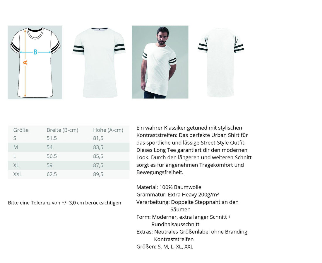 Liebe Lache Lalle - Words on Shirt  - Herren Striped Long Shirt