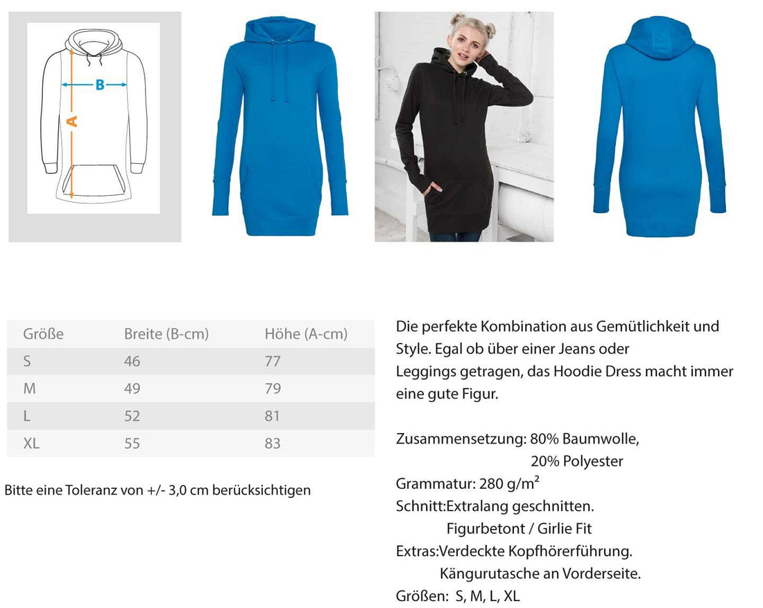 ABCDEF......... Words on Shirts  - Damen Hoodie-Kleid
