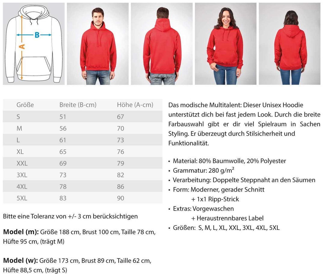 Norddeutsche Freundlichkeit  - Unisex Kapuzenpullover Hoodie - Words on Shirts Sag es mit dem Mittelfinger Shirts Hoodies Sweatshirt Taschen Gymsack Spruch Sprüche Statement