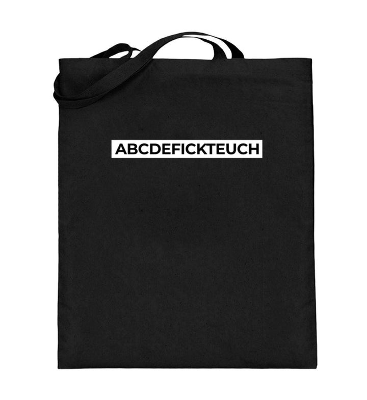 ABCDEFICKTEUCH - Words on Shirts  - Jutebeutel (mit langen Henkeln) - Words on Shirts Sag es mit dem Mittelfinger Shirts Hoodies Sweatshirt Taschen Gymsack Spruch Sprüche Statement