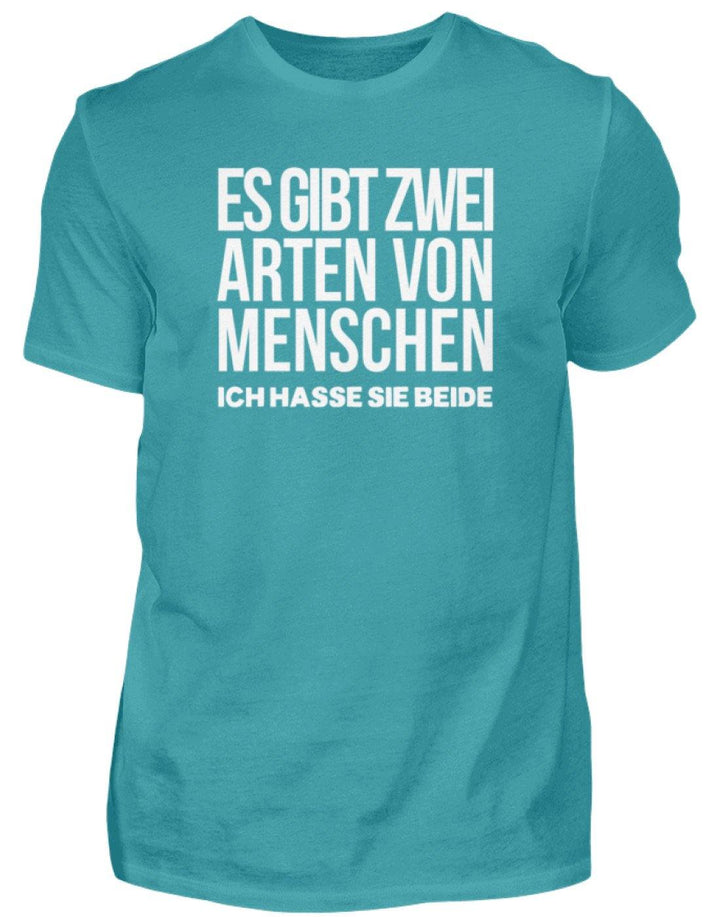 2 ARTEN MENSCHEN - WORDS ON SHIRTS  - Herren Shirt - Words on Shirts Sag es mit dem Mittelfinger Shirts Hoodies Sweatshirt Taschen Gymsack Spruch Sprüche Statement