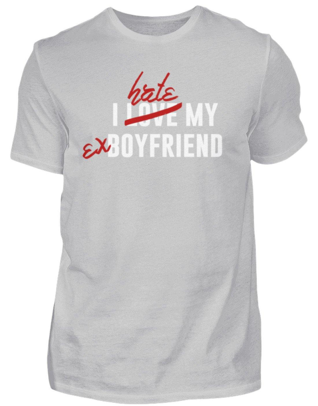 I Love My Boyfriend  - Herren Shirt - Words on Shirts Sag es mit dem Mittelfinger Shirts Hoodies Sweatshirt Taschen Gymsack Spruch Sprüche Statement