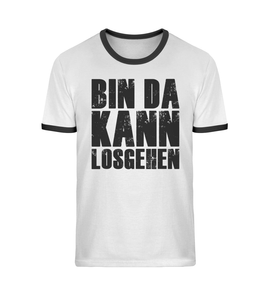 Bin da kann los gehen  - Unisex Organic Ringer T-Shirt