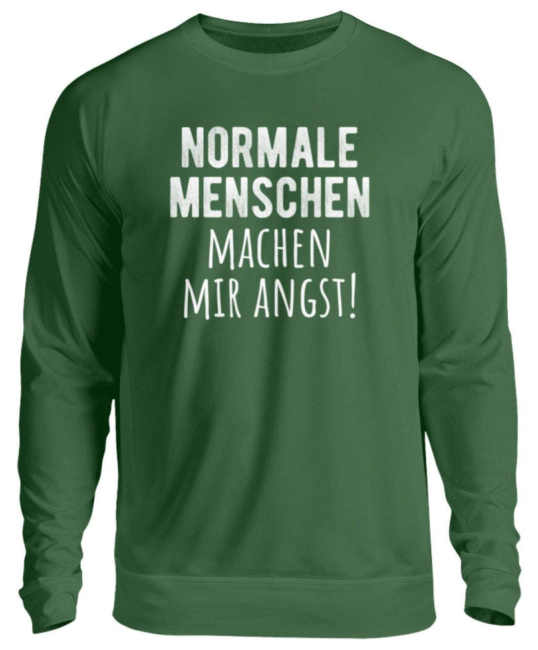 Normale Menschen - Words on Shirts  - Unisex Pullover - Words on Shirts Sag es mit dem Mittelfinger Shirts Hoodies Sweatshirt Taschen Gymsack Spruch Sprüche Statement