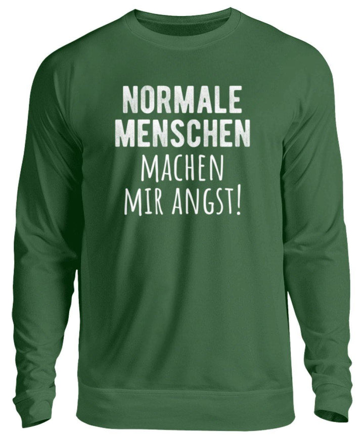 Normale Menschen - Words on Shirts  - Unisex Pullover - Words on Shirts Sag es mit dem Mittelfinger Shirts Hoodies Sweatshirt Taschen Gymsack Spruch Sprüche Statement