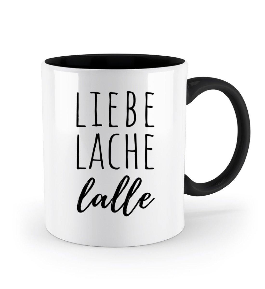 Liebe Lache Lalle - Words on Shirts  - Zweifarbige Tasse