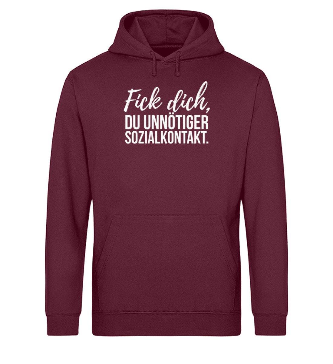 F!ck dich, du unnötiger Sozialkontakt  - Unisex Organic Hoodie
