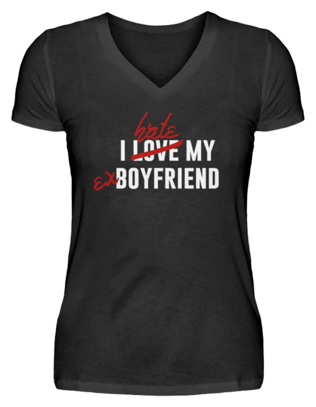 I Love My Boyfriend  - V-Neck Damenshirt - Words on Shirts