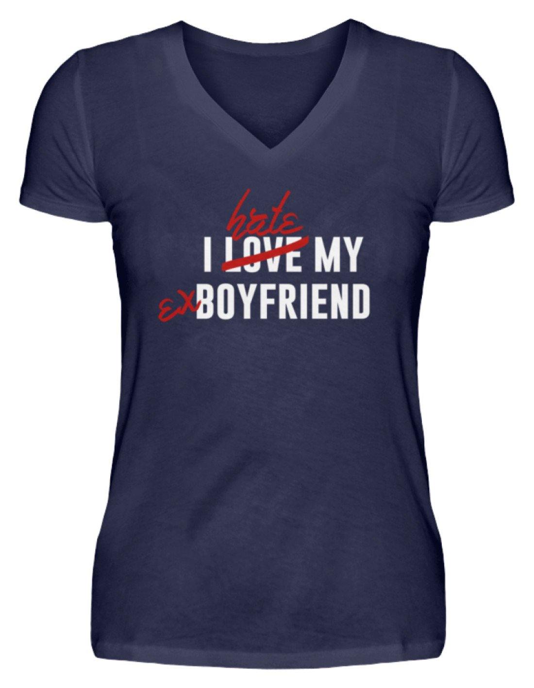 I Love My Boyfriend  - V-Neck Damenshirt