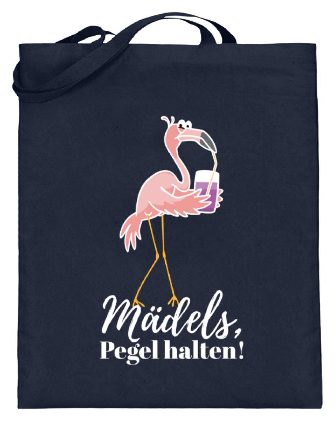 Mädels Pegel halten - Flamingo  - Jutebeutel (mit langen Henkeln)