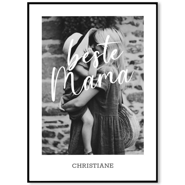 Familienposter beste Mama | personalisierbares Poster mit Name & Bild | Geschenk für Familie, Jahrestag, Valentinstag, Mama & Muttertag