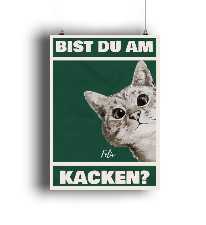 Bist du am Kacken? Lustige Fußmatte mit dem Namen deiner Katze & personalisiert mit deinem Text