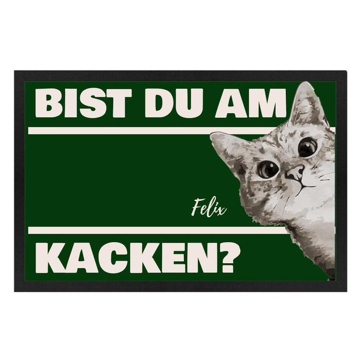 Bist du am Kacken? Lustiges Bild/Poster mit dem Namen deiner Katze & personalisiert mit deinem Text