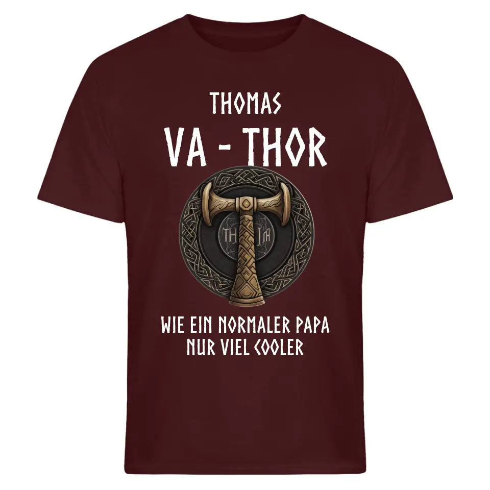 Va Thor - Fathor Vatertagsgeschenk T-Shirt Papa Vater Shirt/Hoodie - personalisierbar mit Name