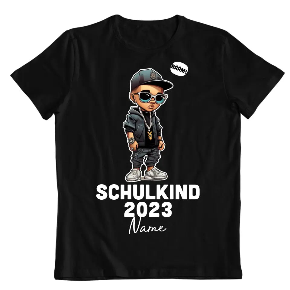 Schulkind 2023 - mit Name - individuelles Einschulung T-Shirt 2023