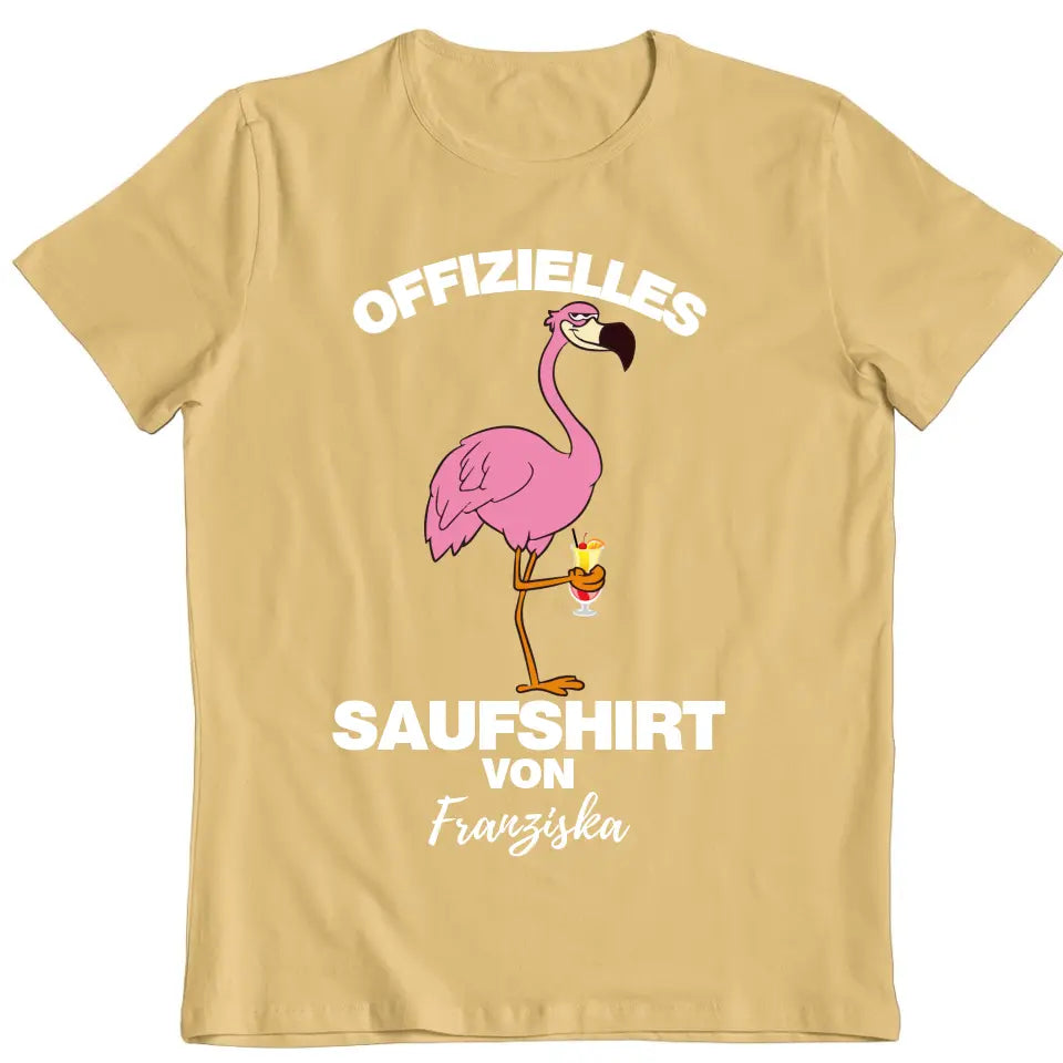 Offizielles Saufshirt von ... - Malle Shirt mit Flamingo und deinem Namen personalisierbar - Mallorca Saufshirt