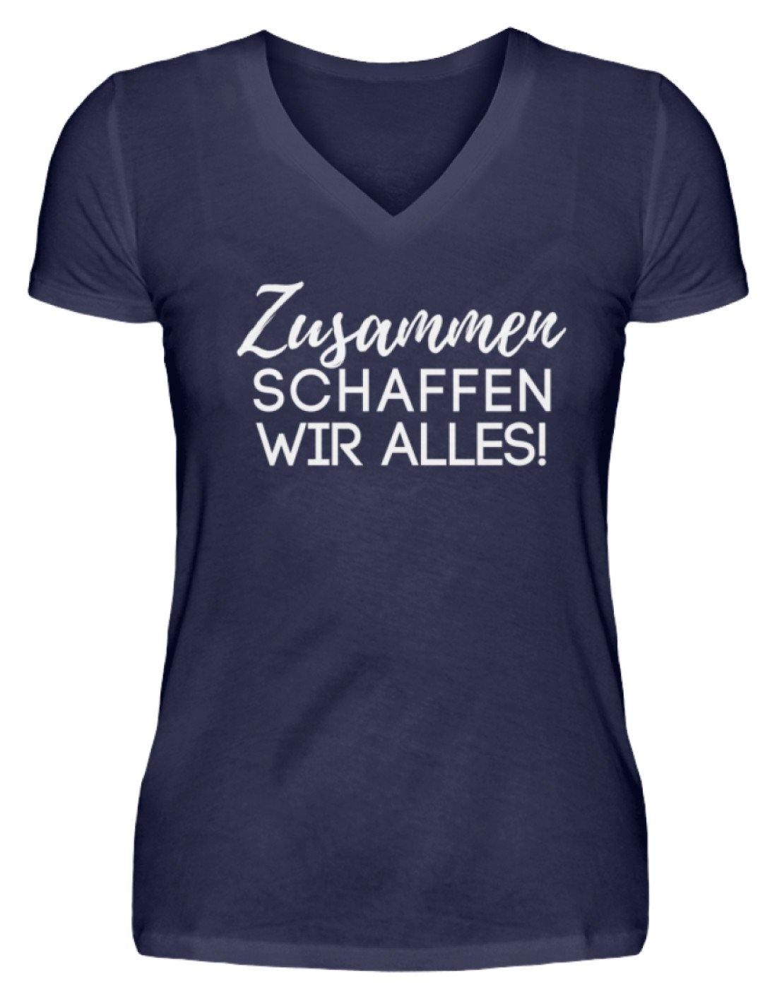 Zusammen schaffen wir alles  - V-Neck Damenshirt