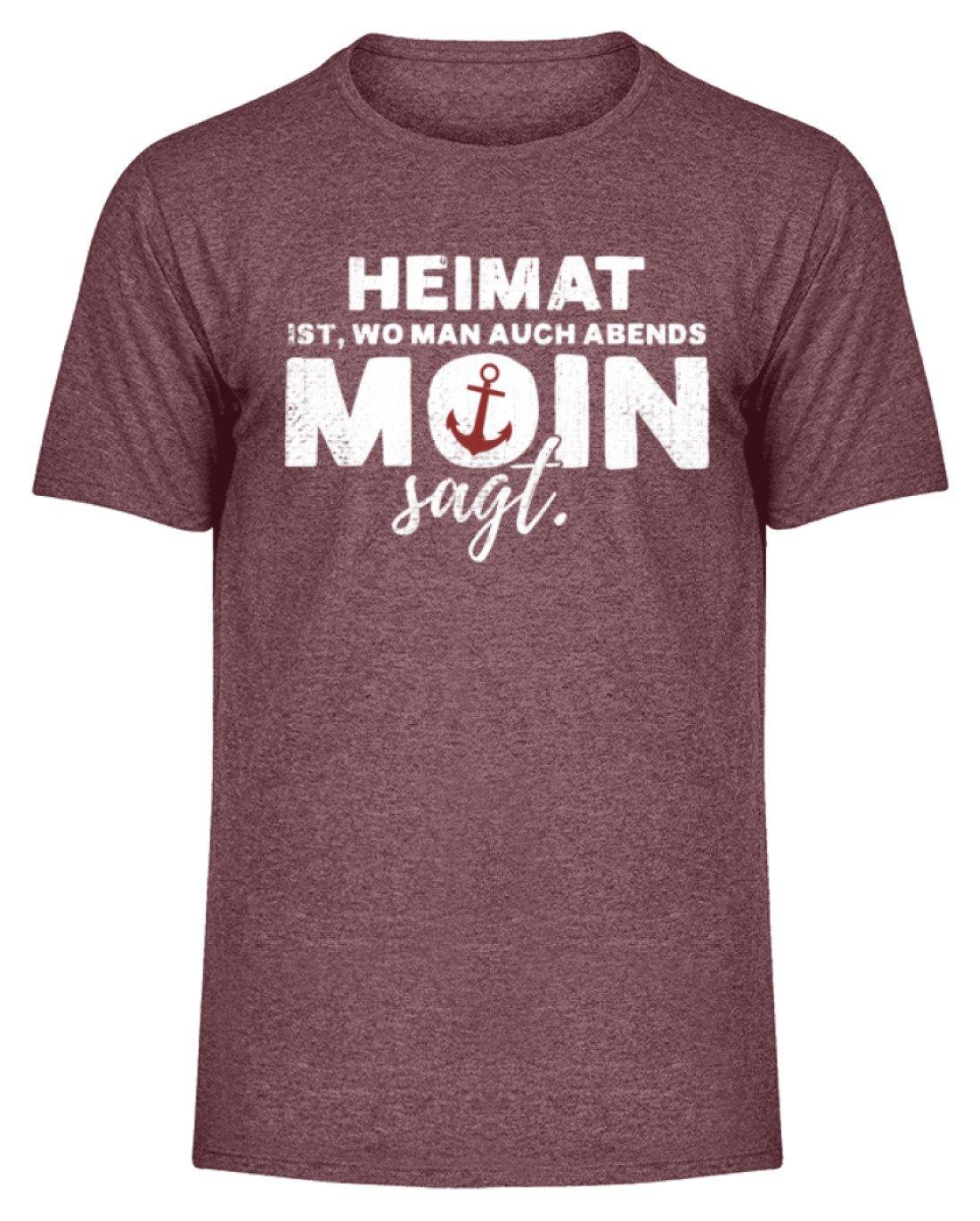 Abends Moin sagt - Norddeutsch  - Herren Melange Shirt