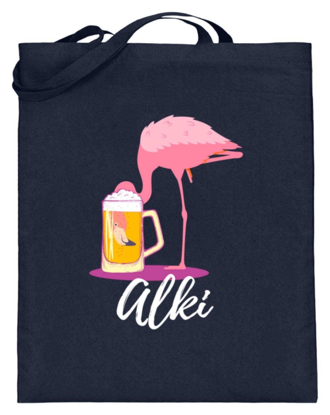 Flamingo Alki - Words on Shirt  - Jutebeutel (mit langen Henkeln)