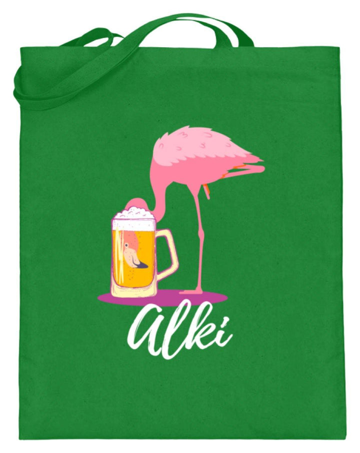 Flamingo Alki - Words on Shirt  - Jutebeutel (mit langen Henkeln) - Words on Shirts Sag es mit dem Mittelfinger Shirts Hoodies Sweatshirt Taschen Gymsack Spruch Sprüche Statement