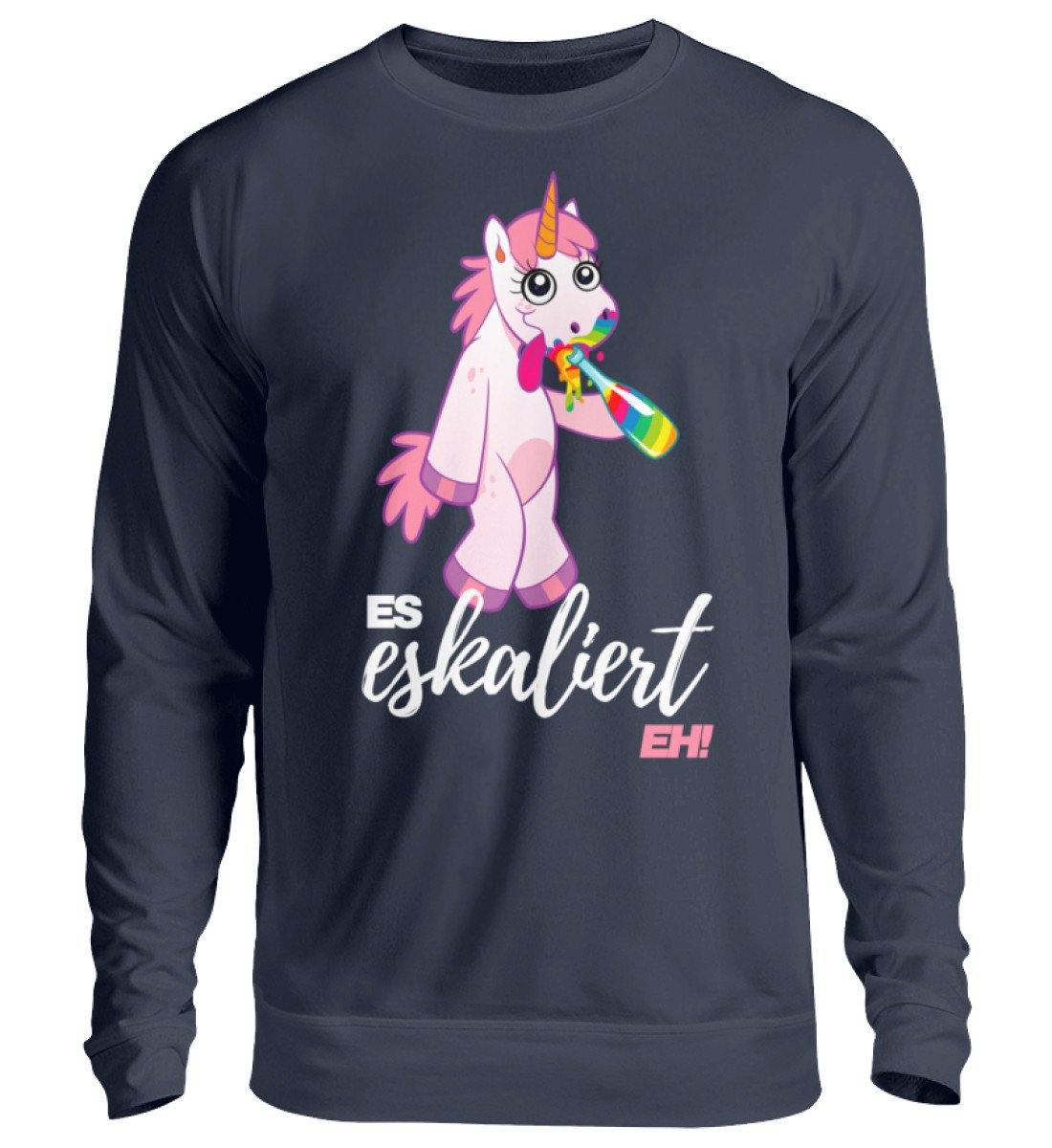Einhorn - Es eskaliert eh.  - Unisex Pullover