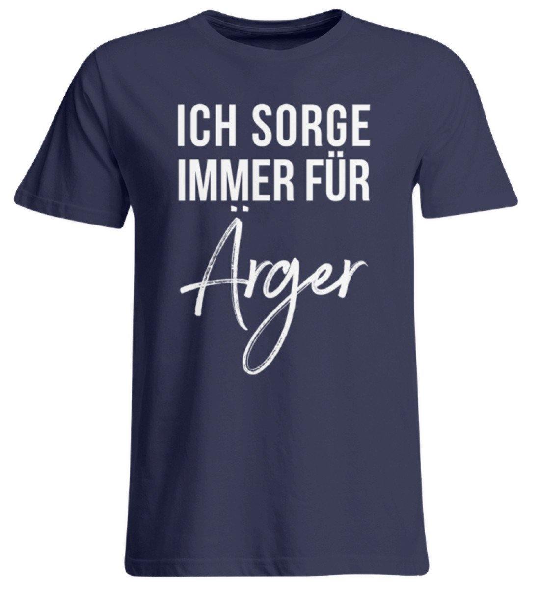 Ich sorge immer für Ärger - Words on Shirt  - Übergrößenshirt