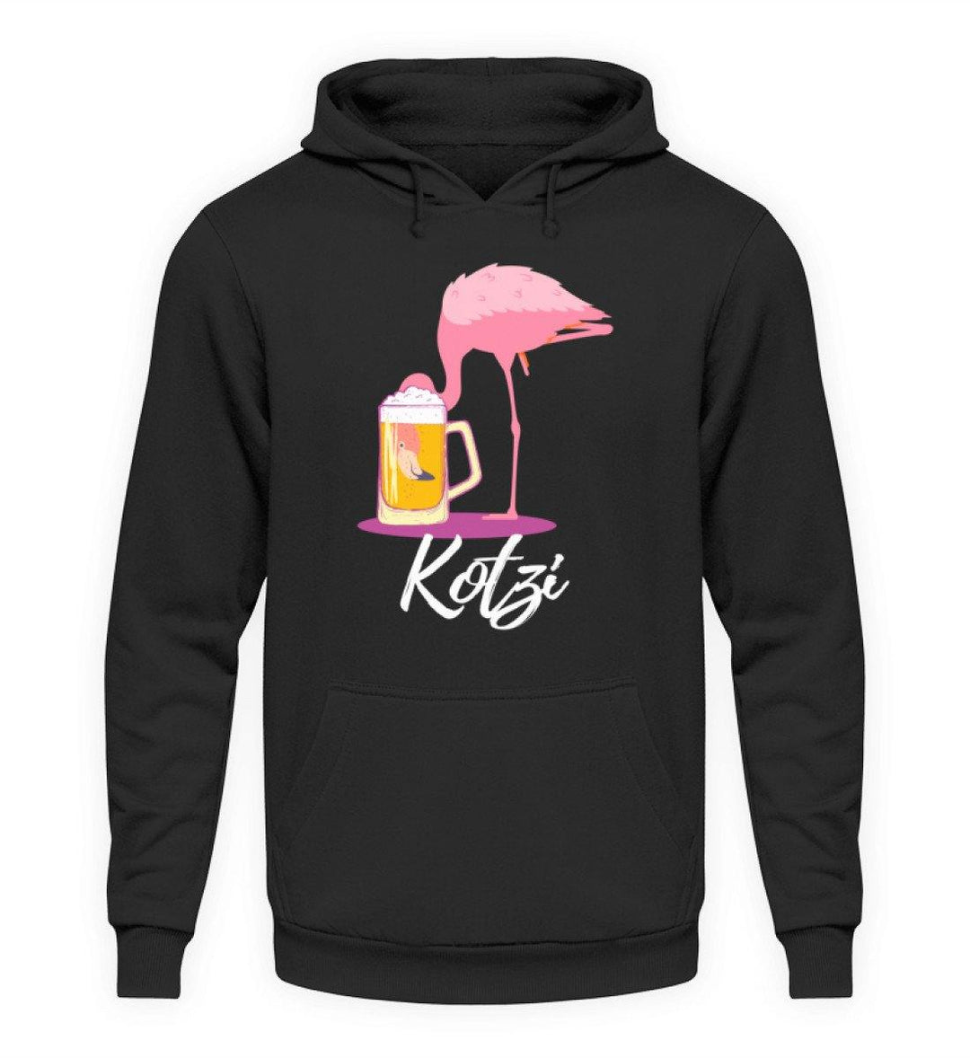Flamingo Kotzi - Words on Shirt  - Unisex Kapuzenpullover Hoodie - Words on Shirts Sag es mit dem Mittelfinger Shirts Hoodies Sweatshirt Taschen Gymsack Spruch Sprüche Statement