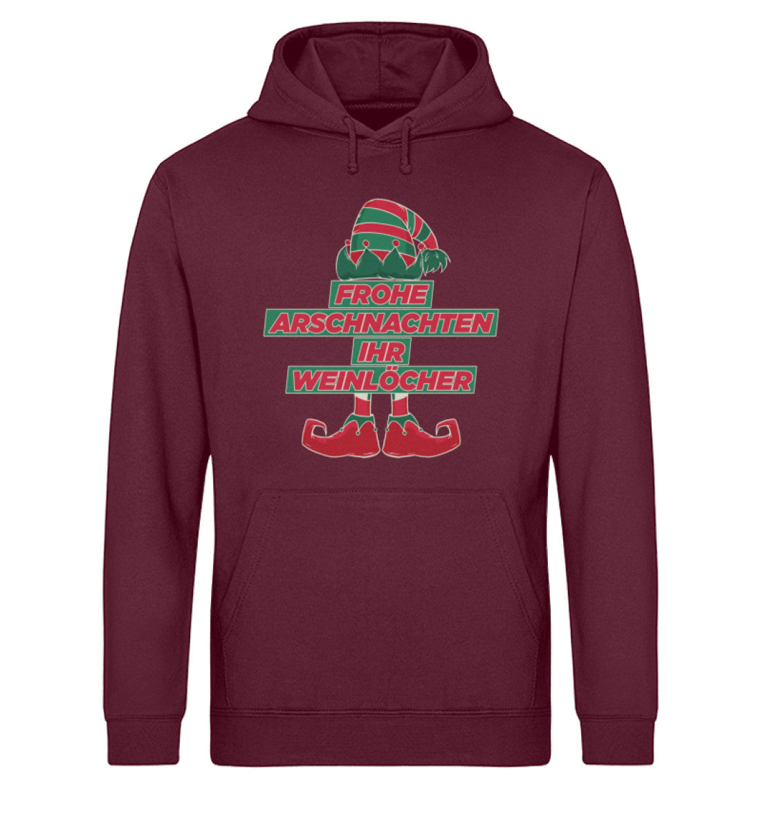 Frohe Arschnachten - Weinlöcher Elf  - Unisex Organic Hoodie