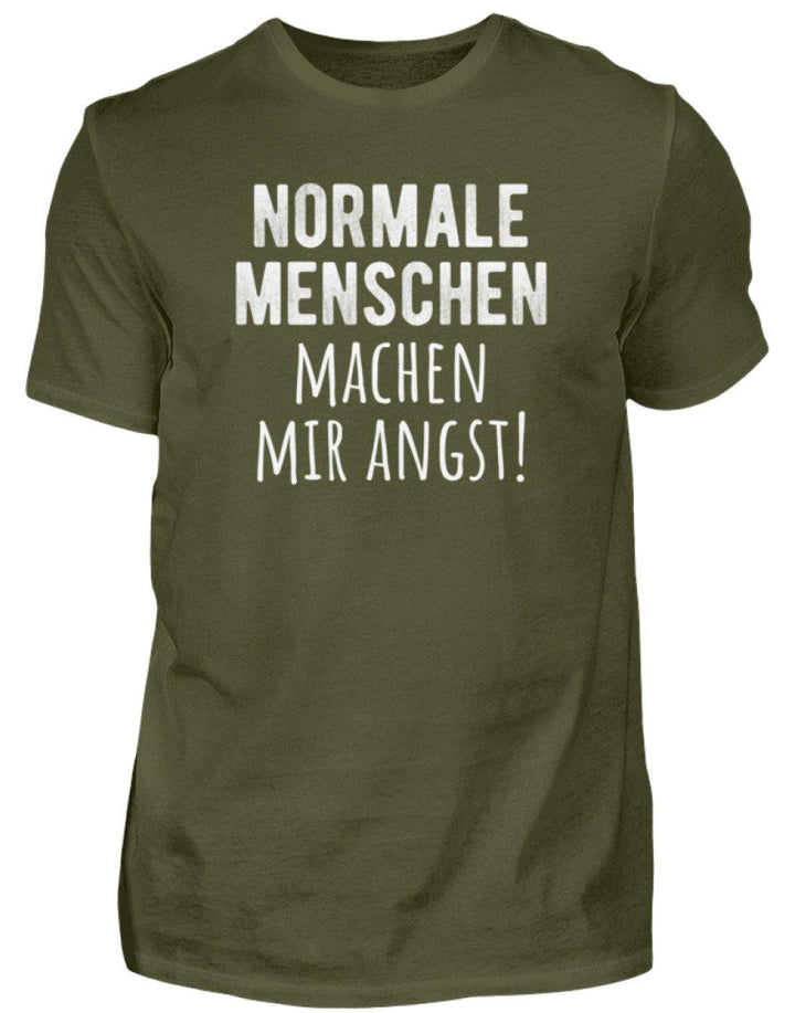 Normale Menschen - Words on Shirts  - Herren Shirt - Words on Shirts Sag es mit dem Mittelfinger Shirts Hoodies Sweatshirt Taschen Gymsack Spruch Sprüche Statement