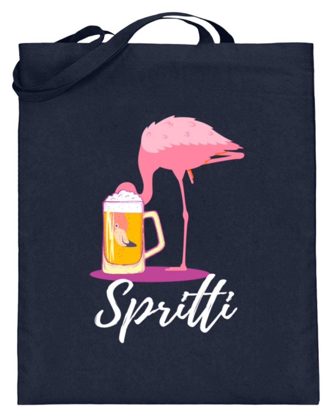 Flamingo Spritti - Words on Shirt  - Jutebeutel (mit langen Henkeln)