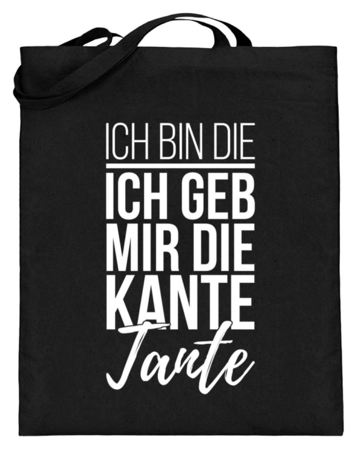 Kante Tante - Words on Shirts  - Jutebeutel (mit langen Henkeln) - Words on Shirts Sag es mit dem Mittelfinger Shirts Hoodies Sweatshirt Taschen Gymsack Spruch Sprüche Statement