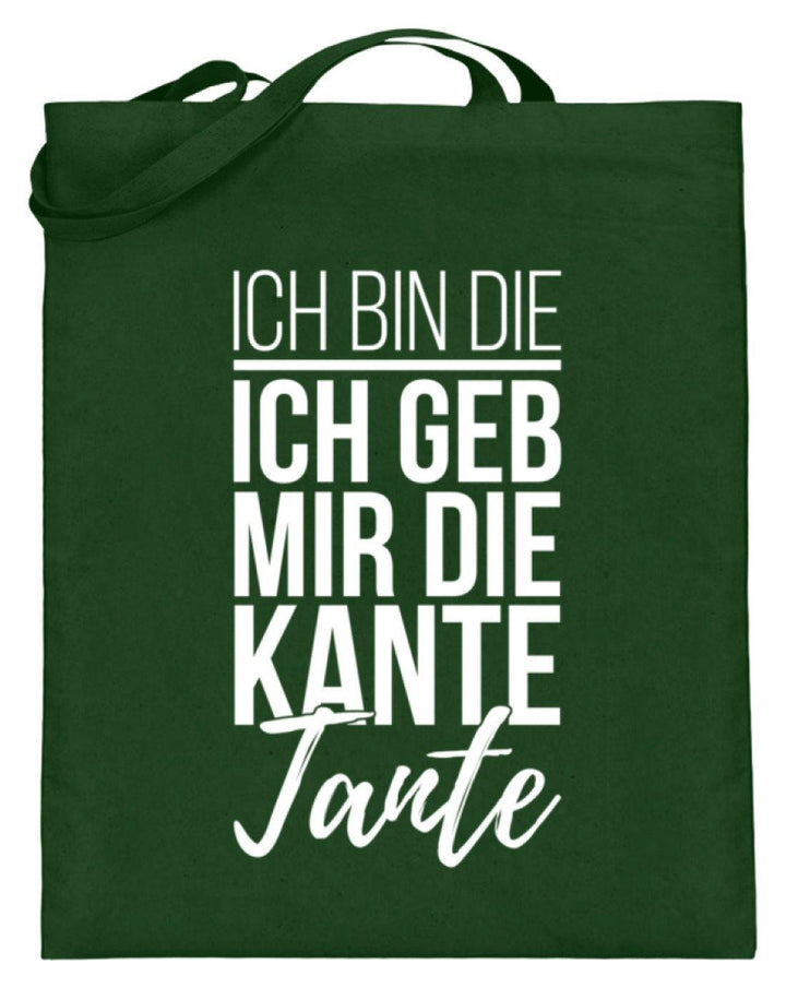 Kante Tante - Words on Shirts  - Jutebeutel (mit langen Henkeln) - Words on Shirts Sag es mit dem Mittelfinger Shirts Hoodies Sweatshirt Taschen Gymsack Spruch Sprüche Statement