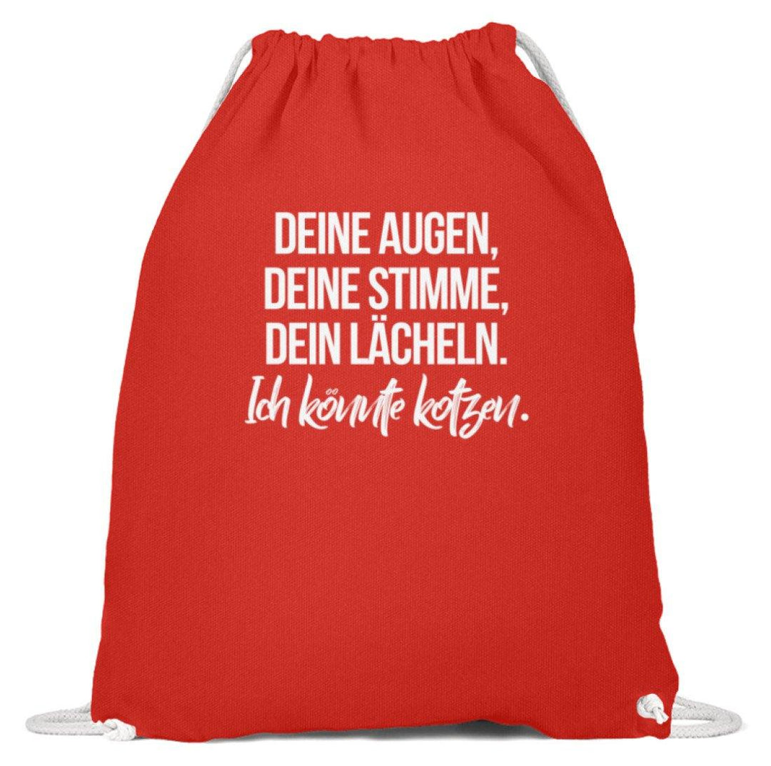 Deine Augen Kotzen Words on Shirts  - Baumwoll Gymsac - Words on Shirts Sag es mit dem Mittelfinger Shirts Hoodies Sweatshirt Taschen Gymsack Spruch Sprüche Statement