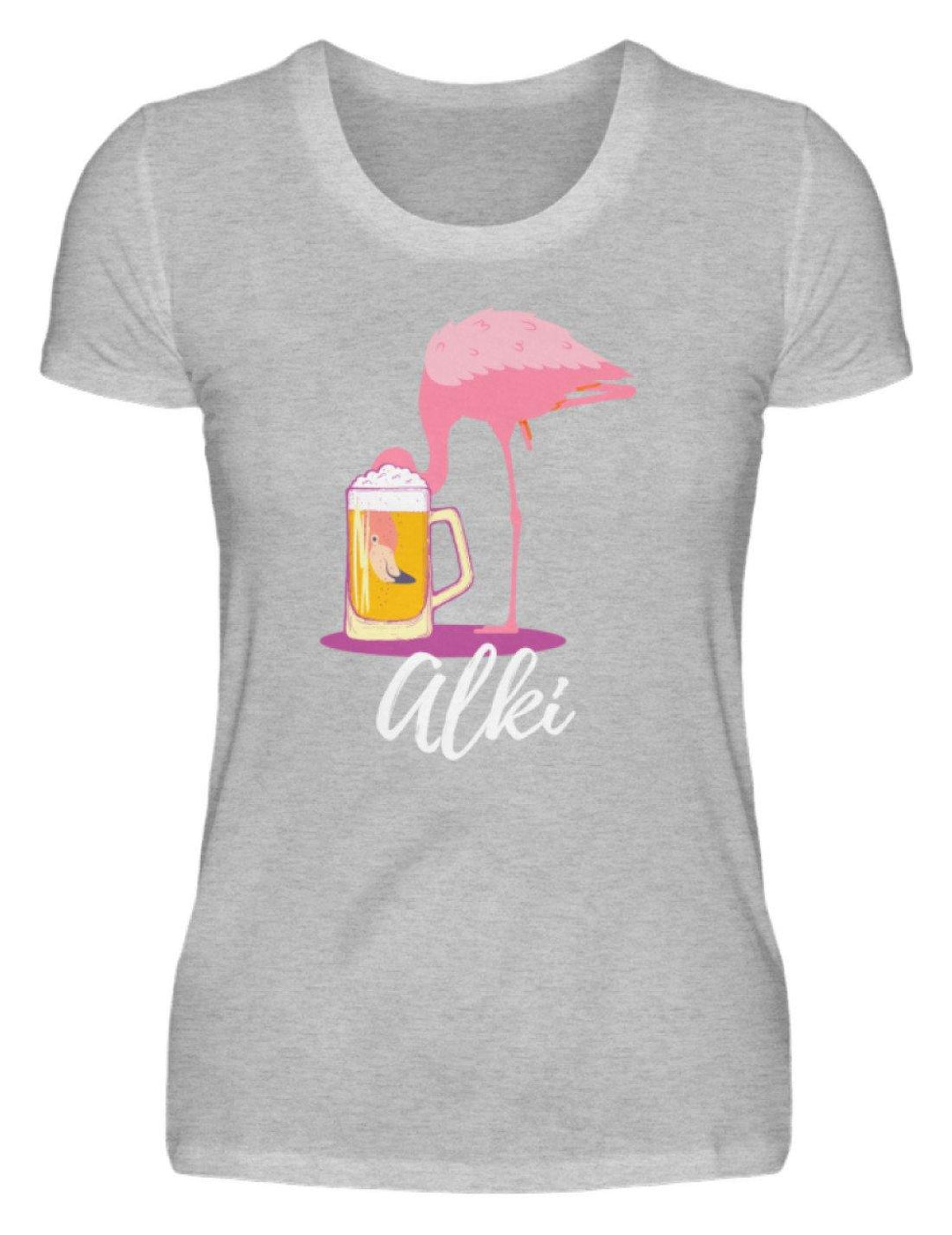 Flamingo Alki - Words on Shirt  - Damenshirt - Words on Shirts Sag es mit dem Mittelfinger Shirts Hoodies Sweatshirt Taschen Gymsack Spruch Sprüche Statement