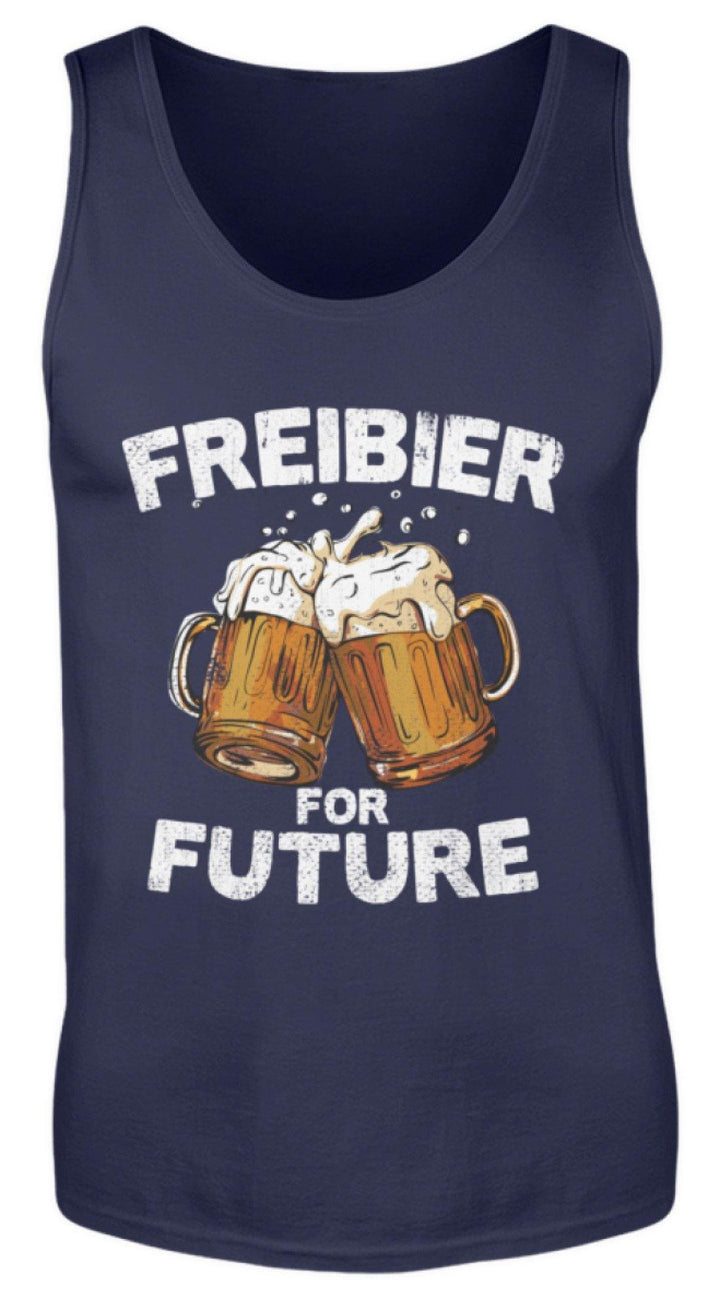 Freibier for Future - Words on Shirts  - Herren Tanktop - Words on Shirts Sag es mit dem Mittelfinger Shirts Hoodies Sweatshirt Taschen Gymsack Spruch Sprüche Statement