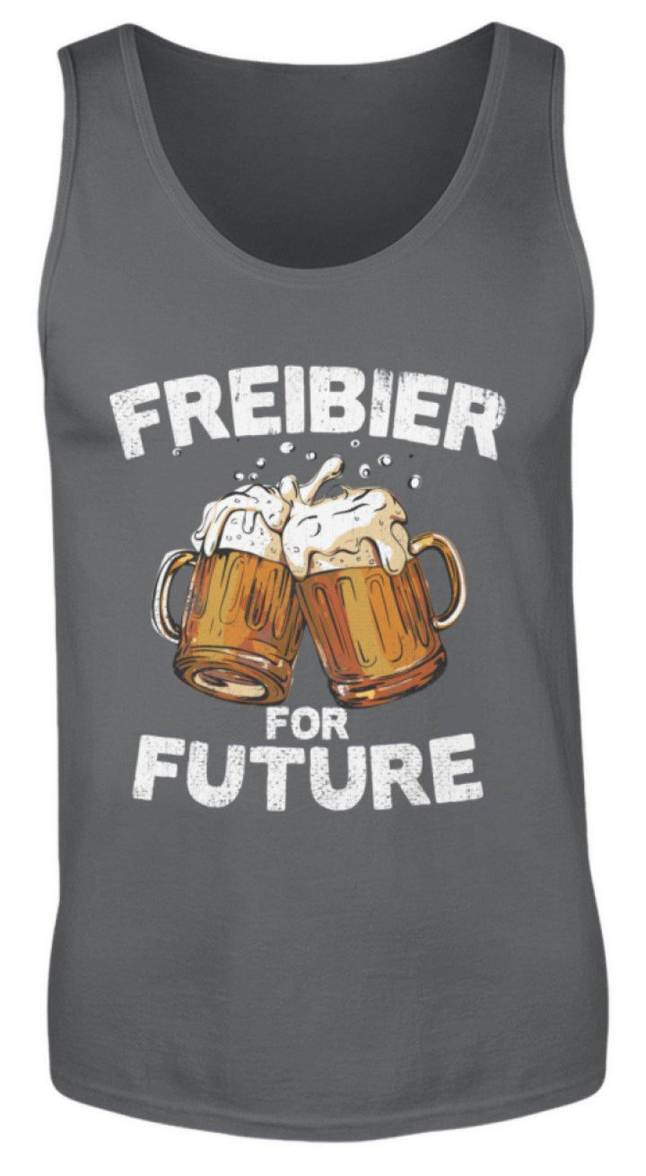 Freibier for Future - Words on Shirts  - Herren Tanktop - Words on Shirts Sag es mit dem Mittelfinger Shirts Hoodies Sweatshirt Taschen Gymsack Spruch Sprüche Statement