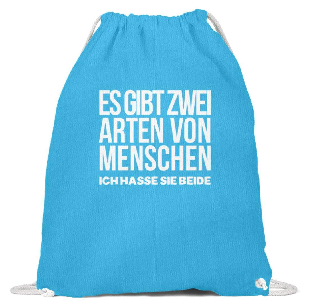 2 Arten Menschen - Words on Shirts  - Baumwoll Gymsac - Words on Shirts Sag es mit dem Mittelfinger Shirts Hoodies Sweatshirt Taschen Gymsack Spruch Sprüche Statement