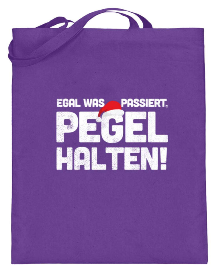 Pegel halten Weihnachten Words on Shirts  - Jutebeutel (mit langen Henkeln) - Words on Shirts Sag es mit dem Mittelfinger Shirts Hoodies Sweatshirt Taschen Gymsack Spruch Sprüche Statement