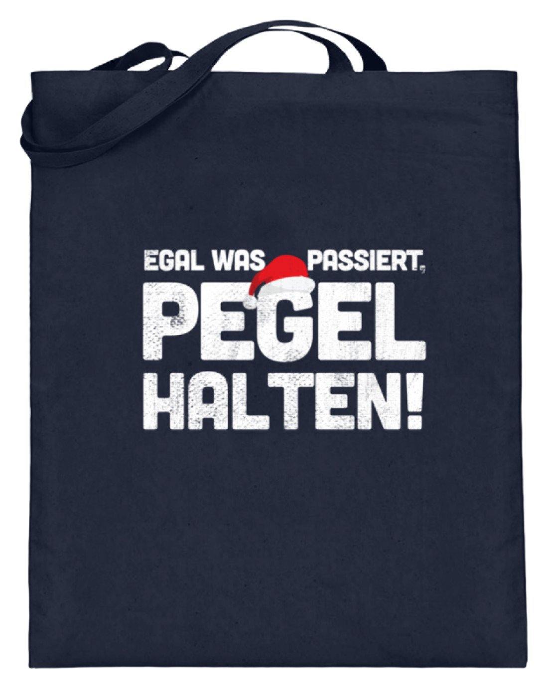 Pegel halten Weihnachten Words on Shirts  - Jutebeutel (mit langen Henkeln)