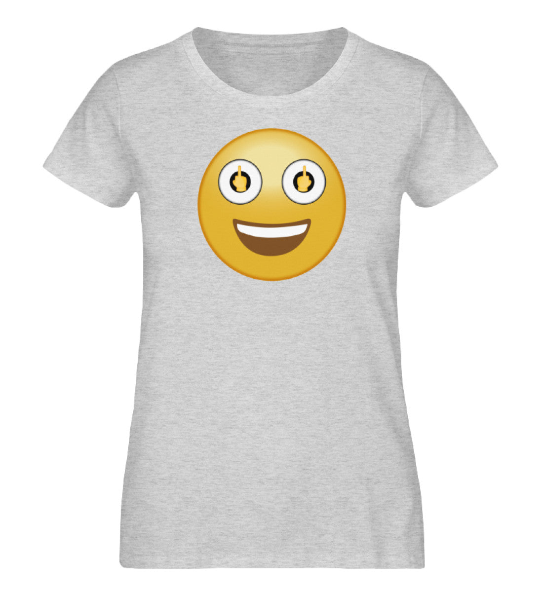 Smiley - Mittelfinger - 1  - Damen Organic Melange Shirt
