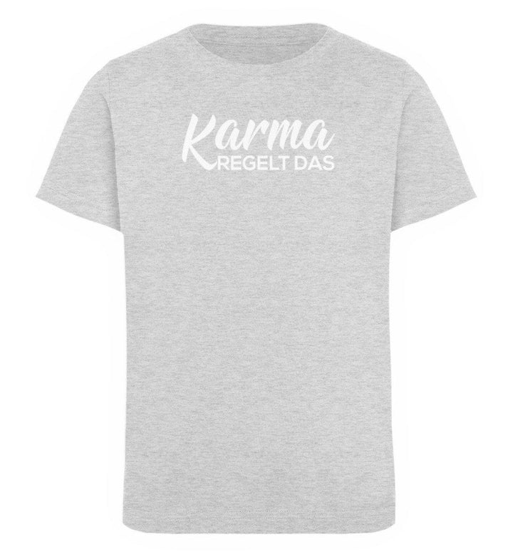 Karma regelt das-  Words on Shirts - PR  - Kinder Organic T-Shirt - Words on Shirts Sag es mit dem Mittelfinger Shirts Hoodies Sweatshirt Taschen Gymsack Spruch Sprüche Statement