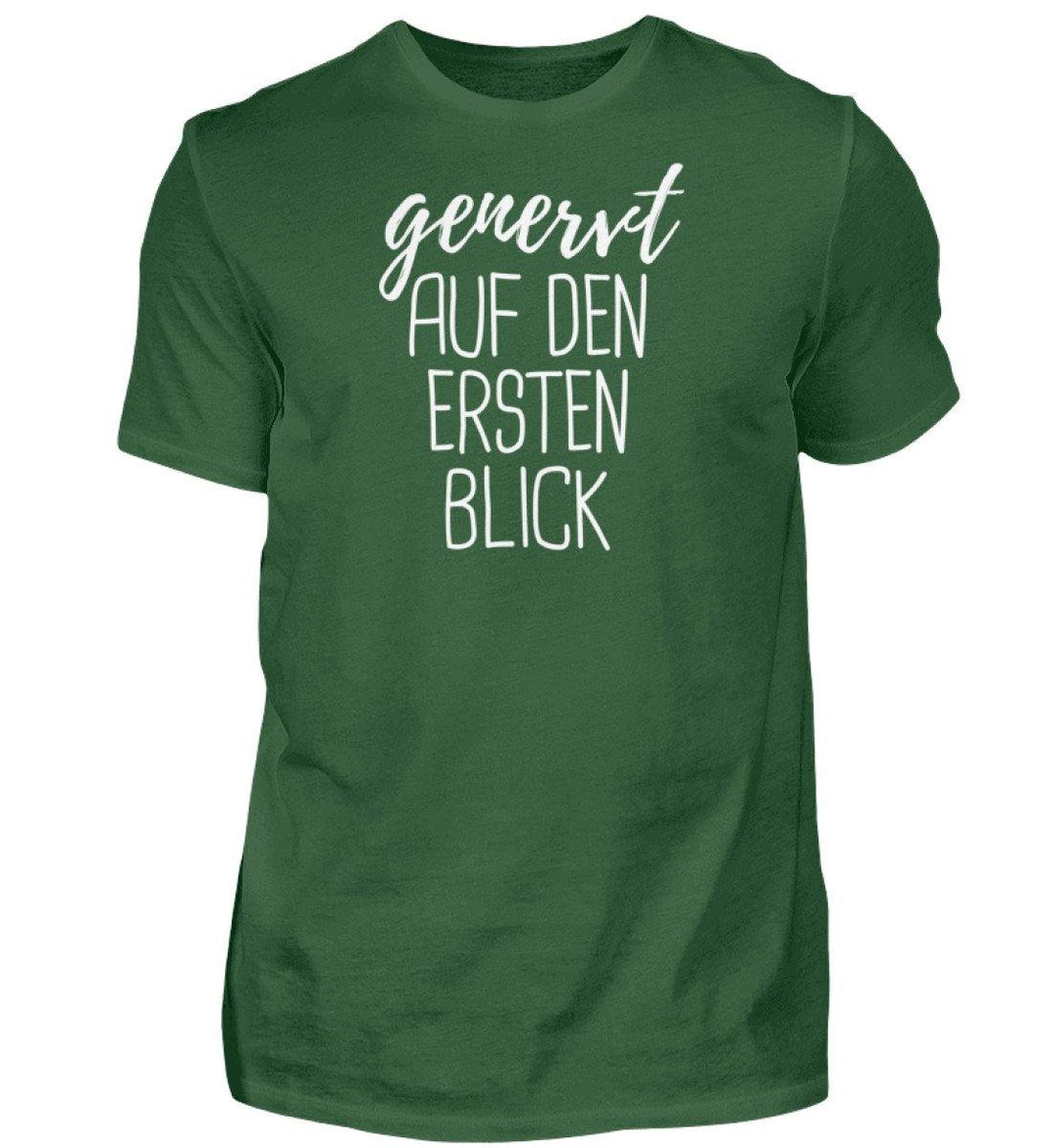 Genervt ersten Blick  - Words on Shirts  - Herren Shirt - Words on Shirts Sag es mit dem Mittelfinger Shirts Hoodies Sweatshirt Taschen Gymsack Spruch Sprüche Statement