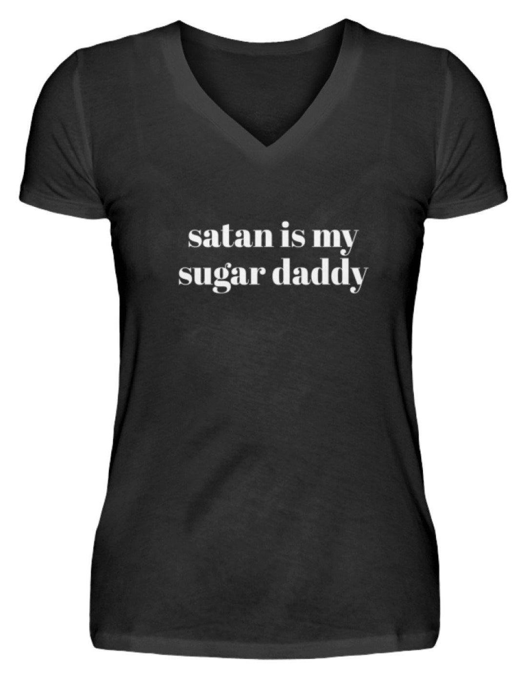 Satan Is My Sugar Daddy  - V-Neck Damenshirt - Words on Shirts